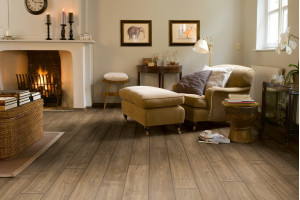 Ламінат Quick-Step Impressive Ultra Дуб вискоблений сіро-коричневий, 32 клас, фаска 4v, вологостійкий, 12*190*1380 мм